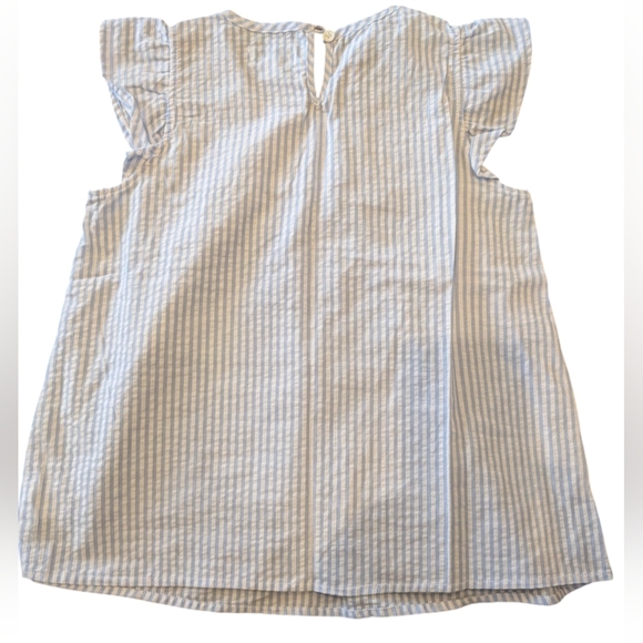 Crown & Ivy 2pc Blue & White Striped Top And Skirt Size 10/12 - Picture 3 of 3